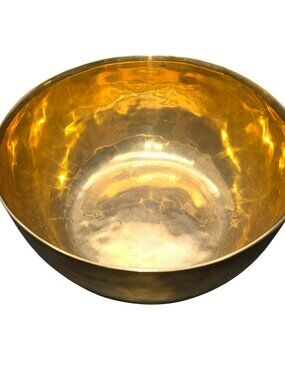 Vintage Hand-Hammered Polished Brass? Copper? Bowl 8.5" HS261